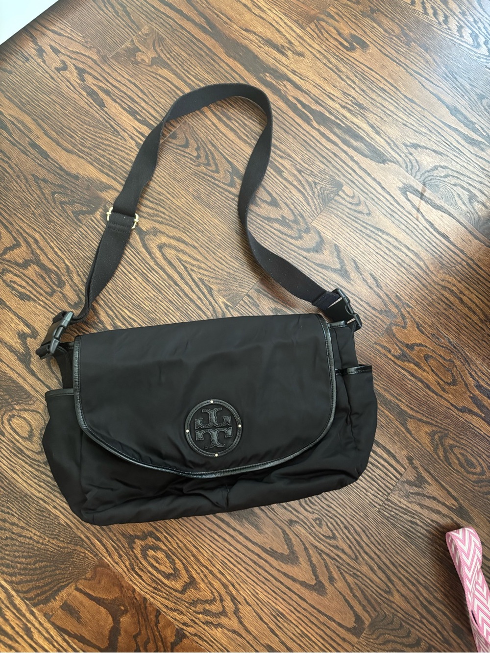 Tory Burch Black Nylon Crossbody Satchel